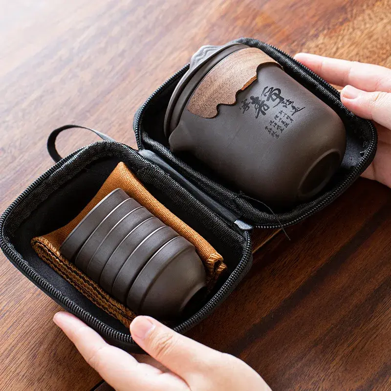 Travel Clay 6 cup tea set
