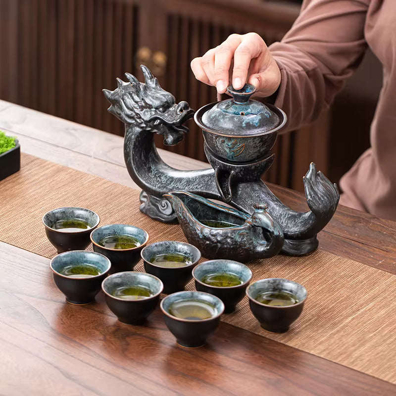 Jade Dragon Ceramic Ceremonial Tea Set