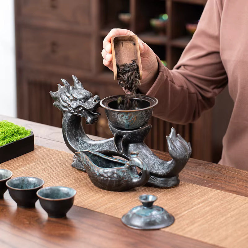 Jade Dragon Ceramic Ceremonial Tea Set