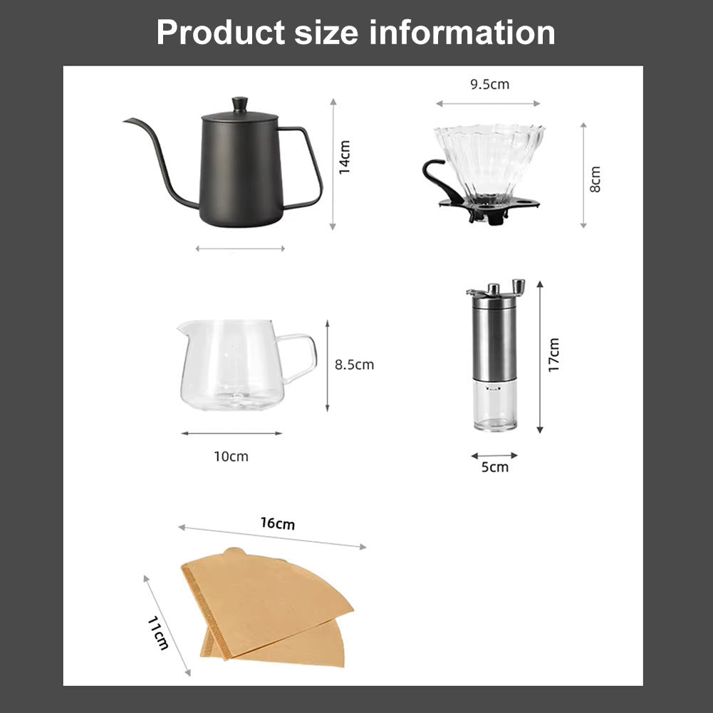 4 Piece Manual Pour Over Coffee Drip Set