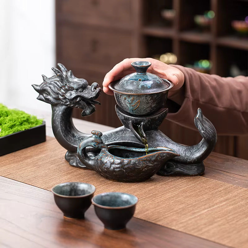 Jade Dragon Ceramic Ceremonial Tea Set