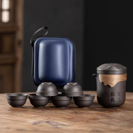 Travel Clay 6 cup tea set