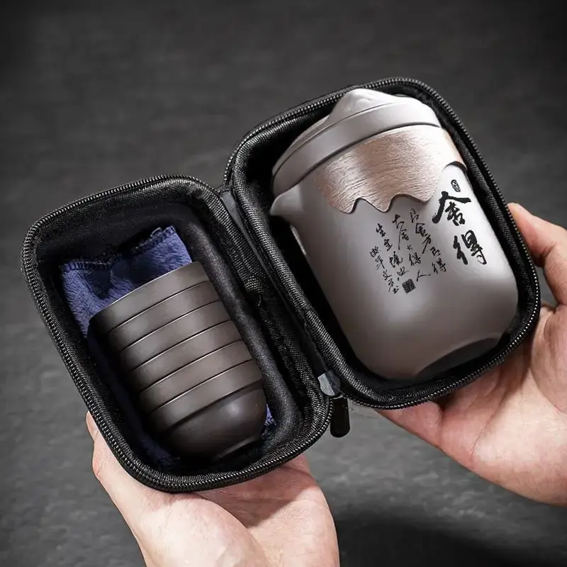 Travel Clay 6 cup tea set