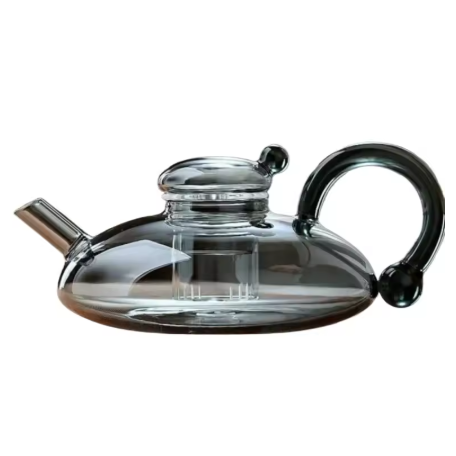 Nordic Grey Flower Glass Tea Pot Infuser