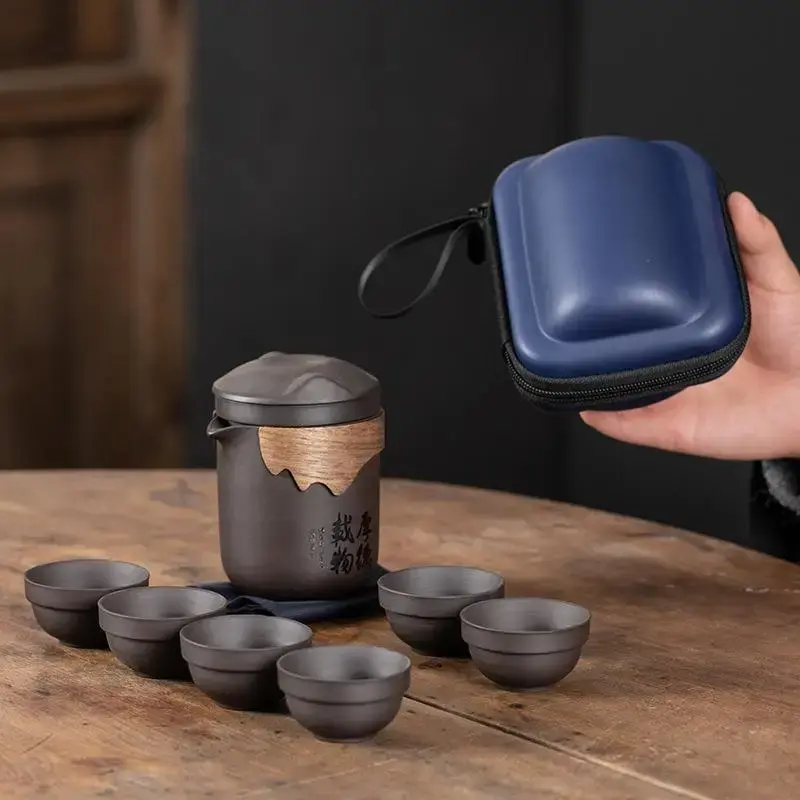Travel Clay 6 cup tea set