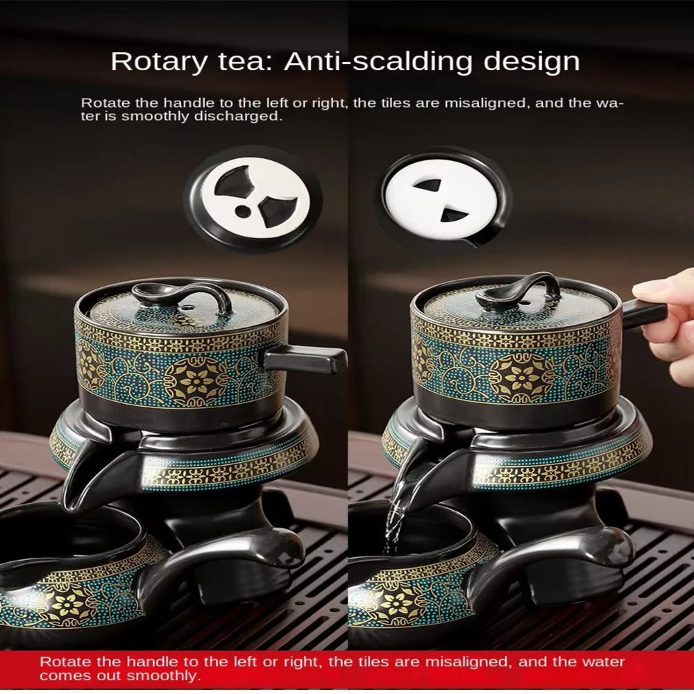 Blue and gold ceramic western style ceremonial tea set