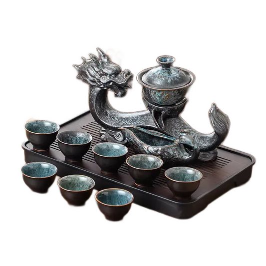Jade Dragon Ceramic Ceremonial Tea Set