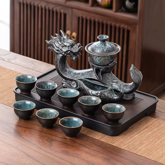 Jade Dragon Ceramic Ceremonial Tea Set